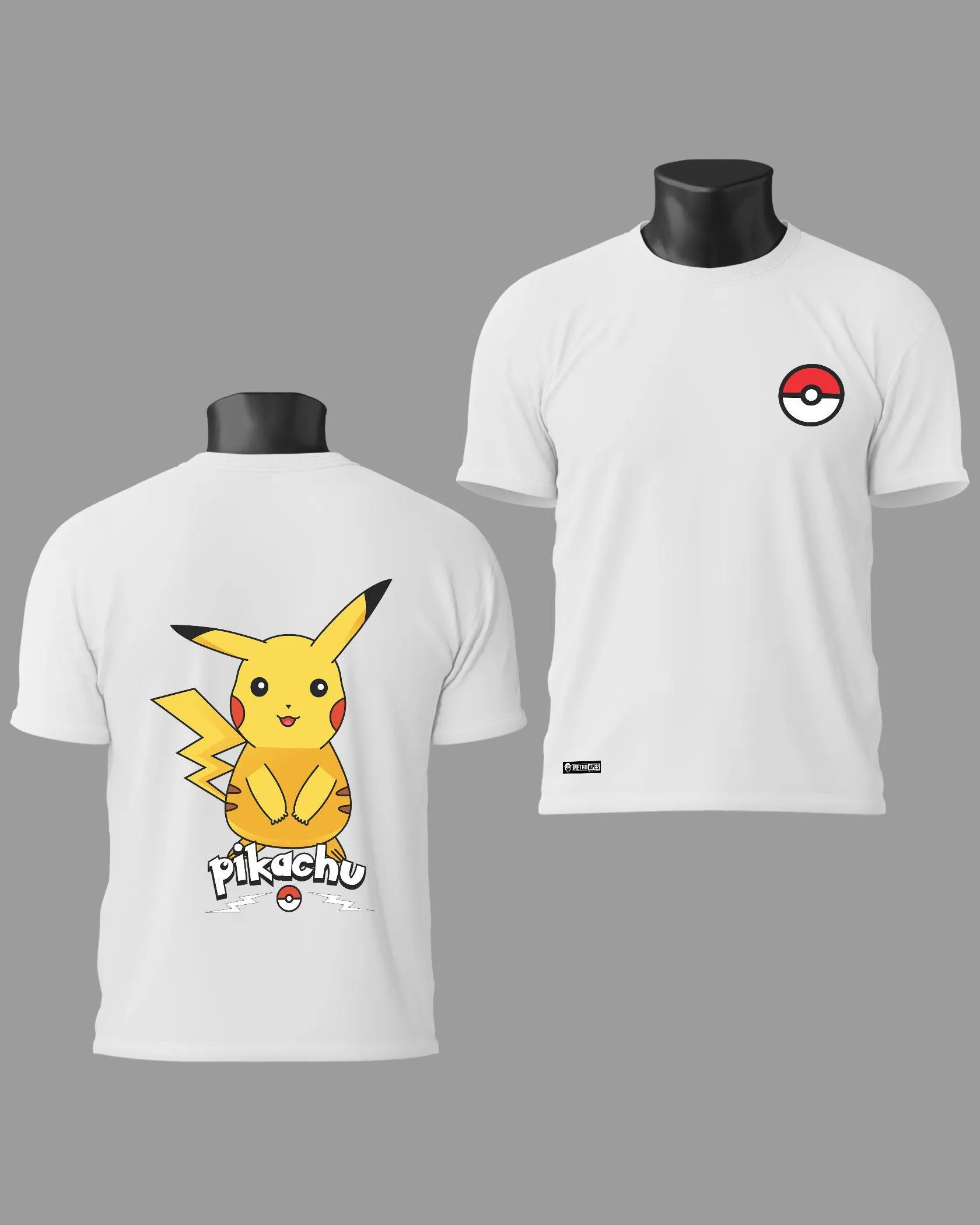 Mens Regular Tshirt Cartoon Pokemon Pikachu