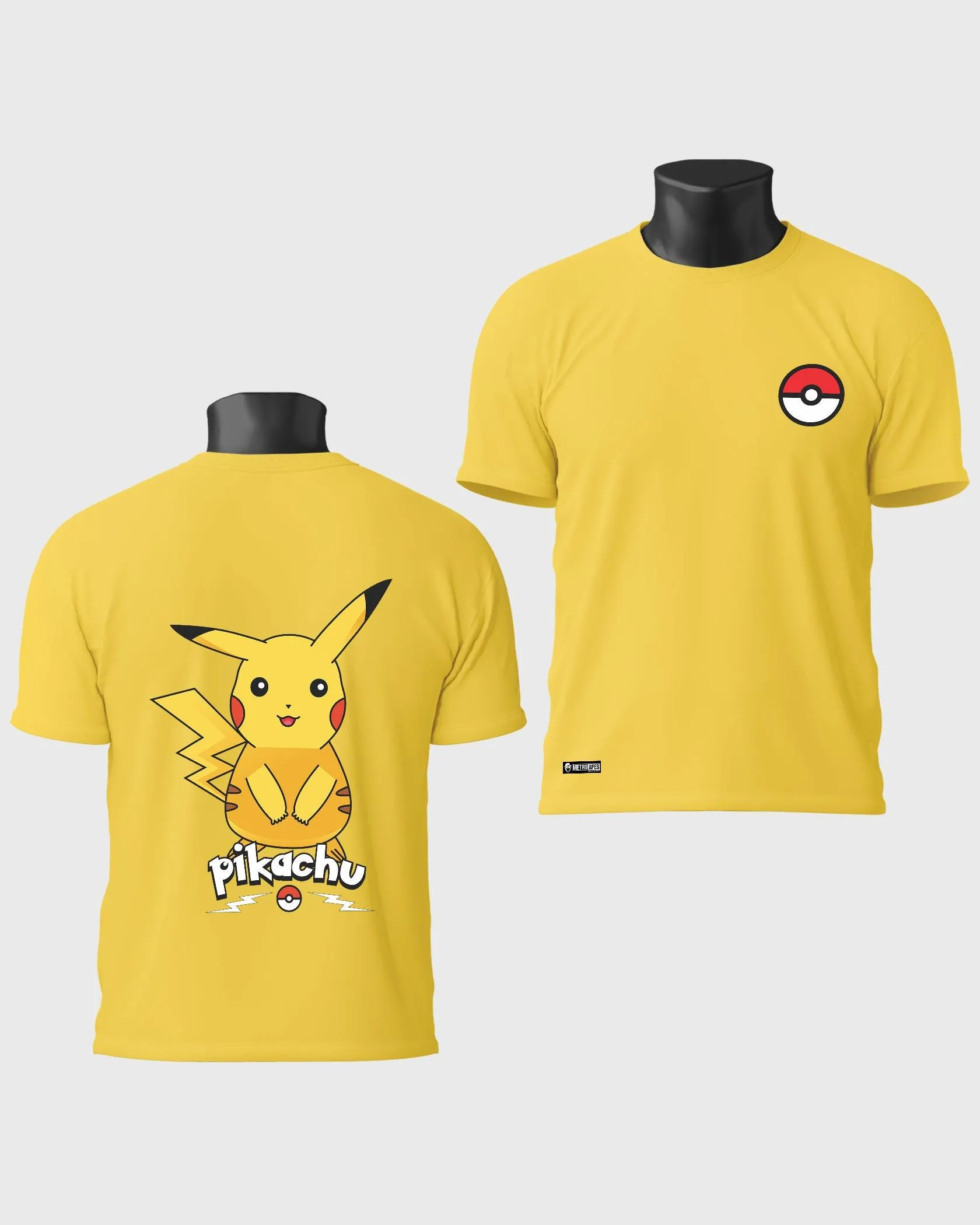 Mens Regular Tshirt Cartoon Pokemon Pikachu