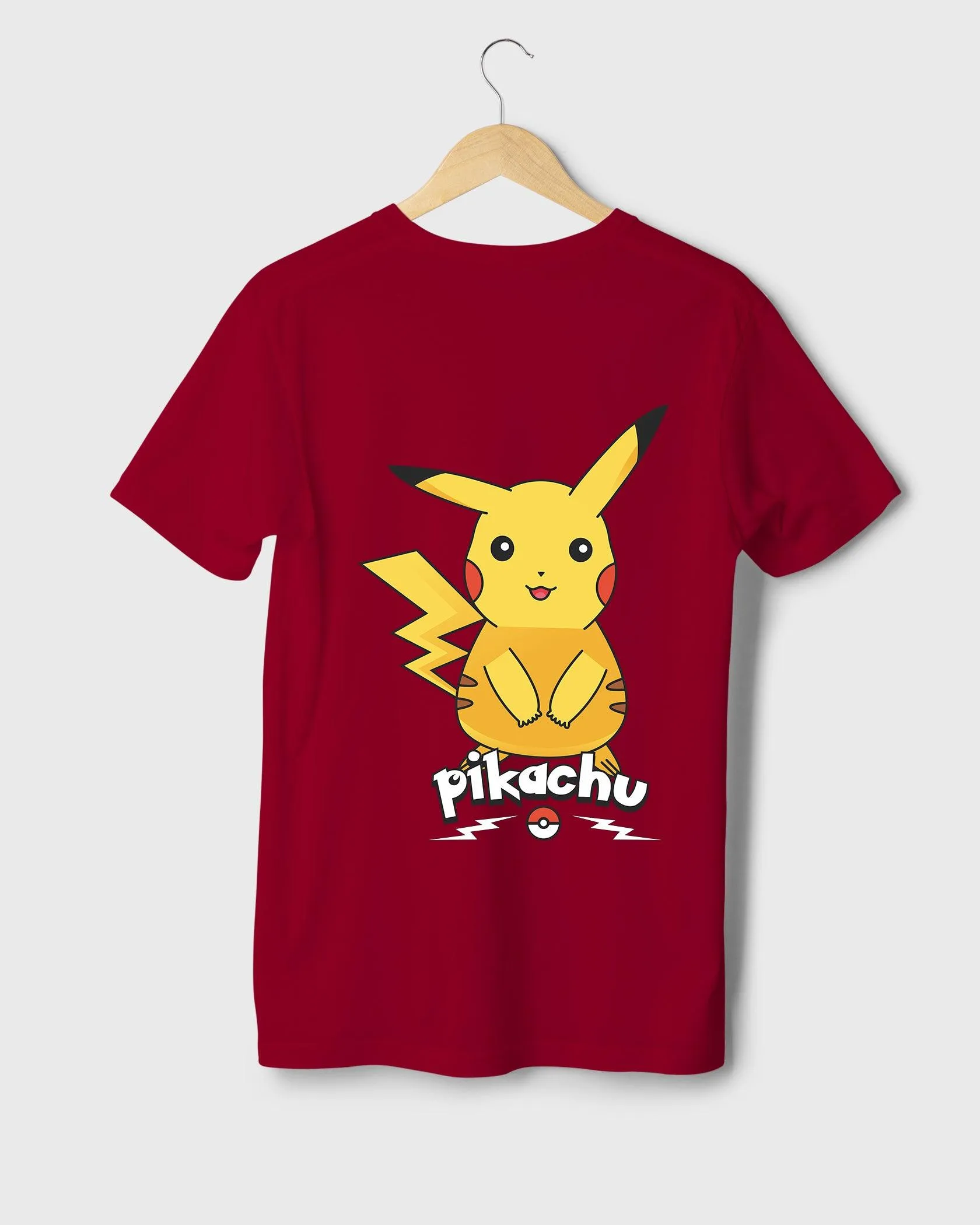 Mens Regular Tshirt Cartoon Pokemon Pikachu