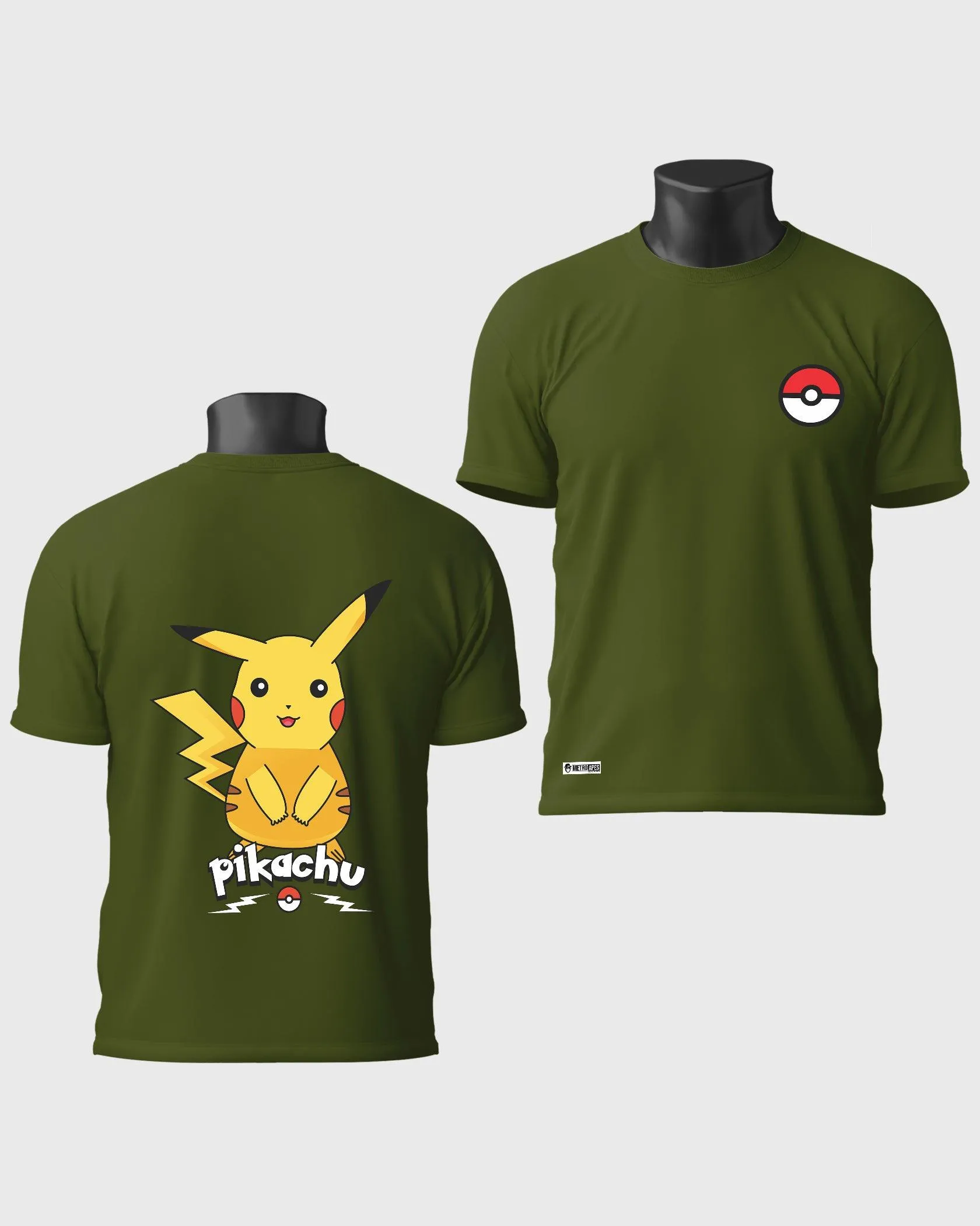 Mens Regular Tshirt Cartoon Pokemon Pikachu
