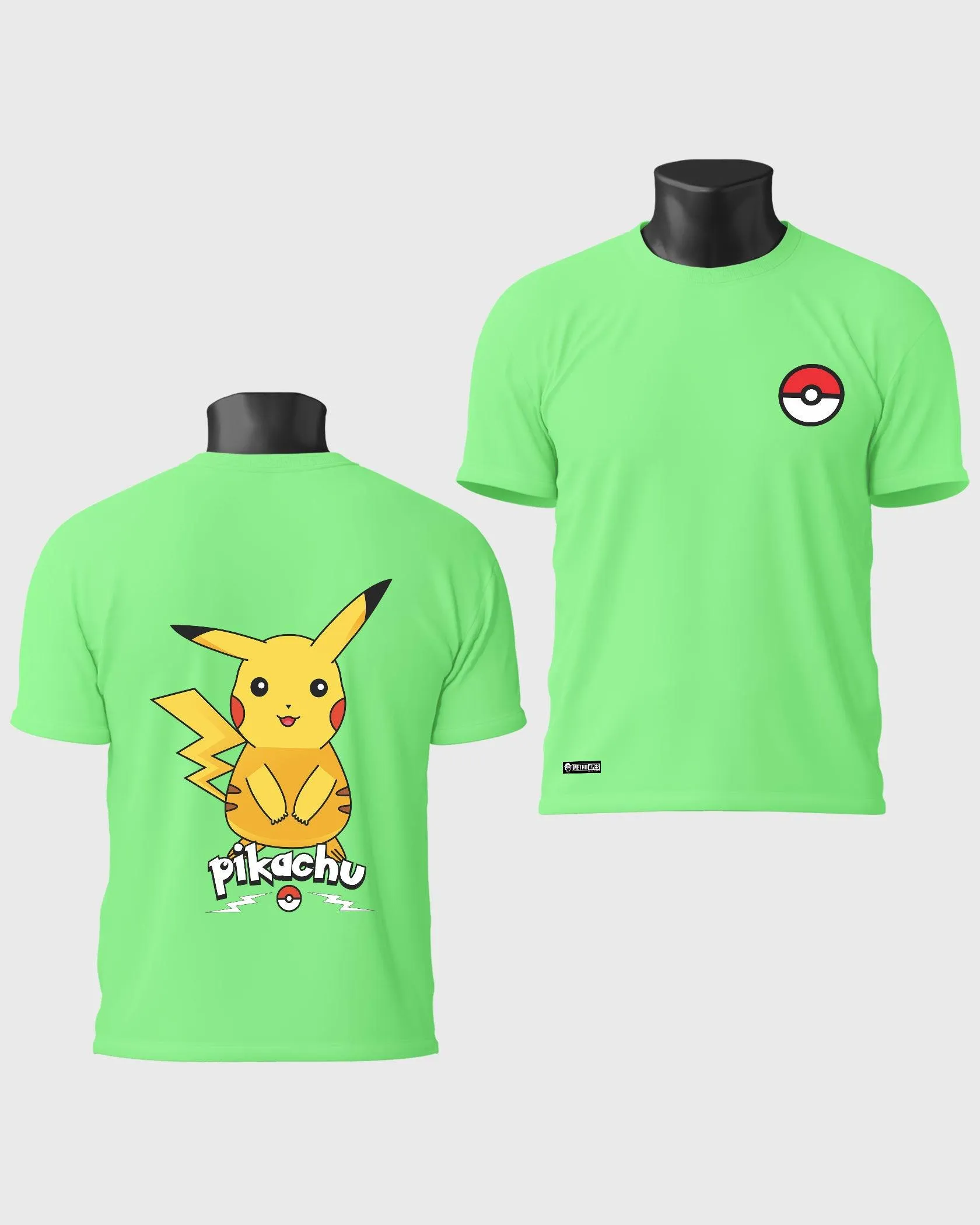 Mens Regular Tshirt Cartoon Pokemon Pikachu