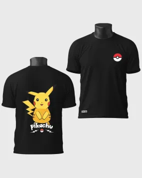 Mens Regular Tshirt Cartoon Pokemon Pikachu