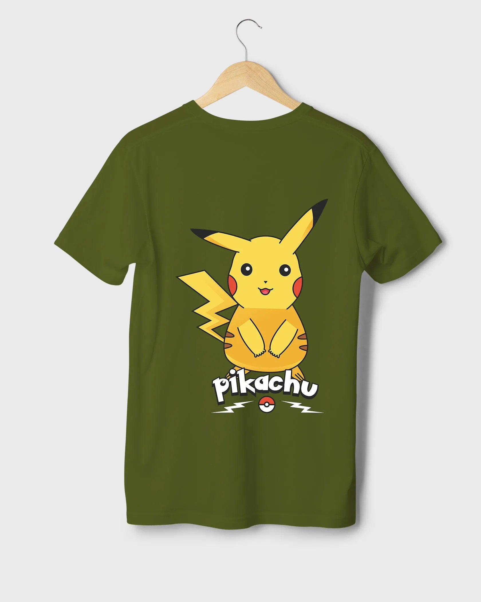 Mens Regular Tshirt Cartoon Pokemon Pikachu