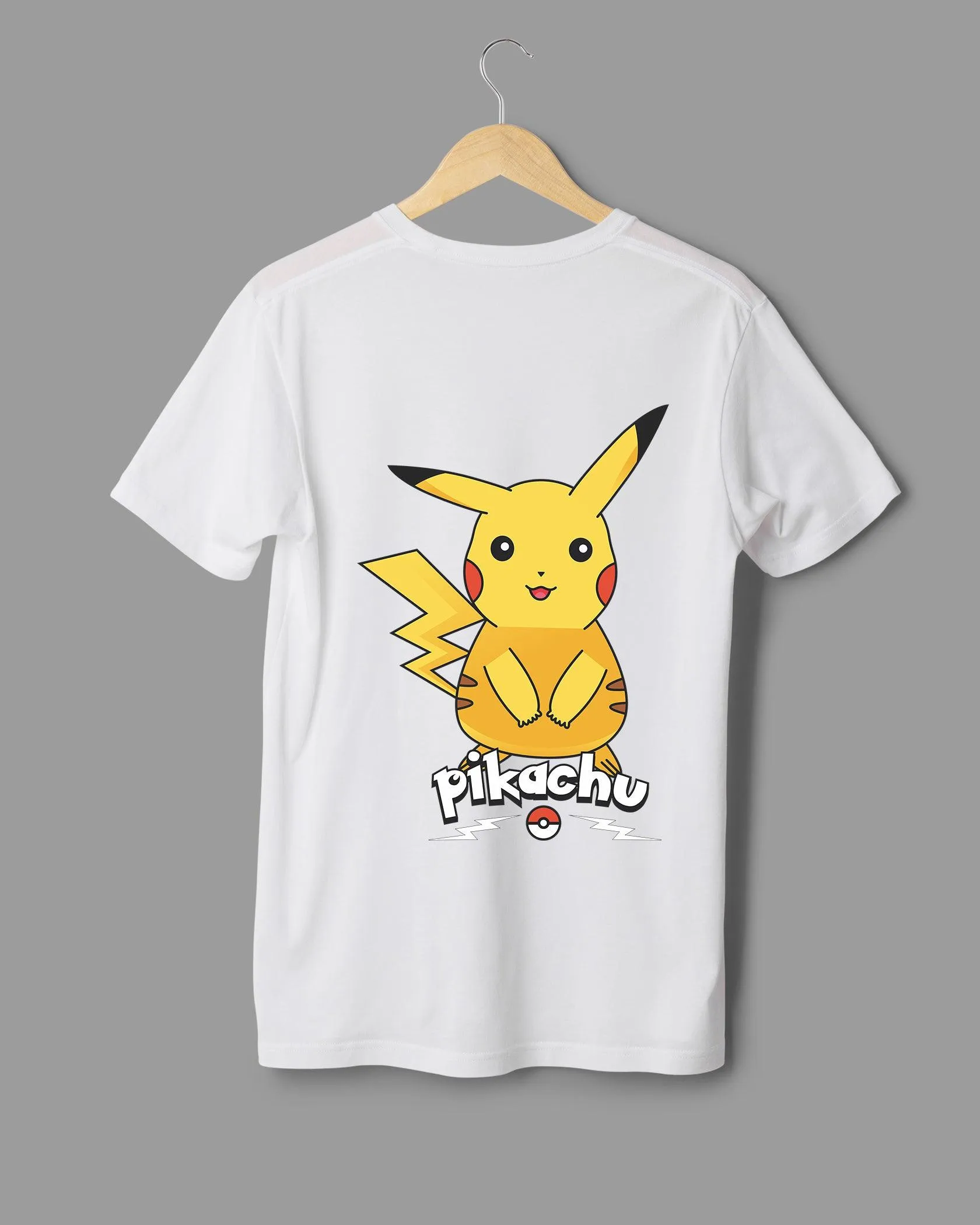 Mens Regular Tshirt Cartoon Pokemon Pikachu