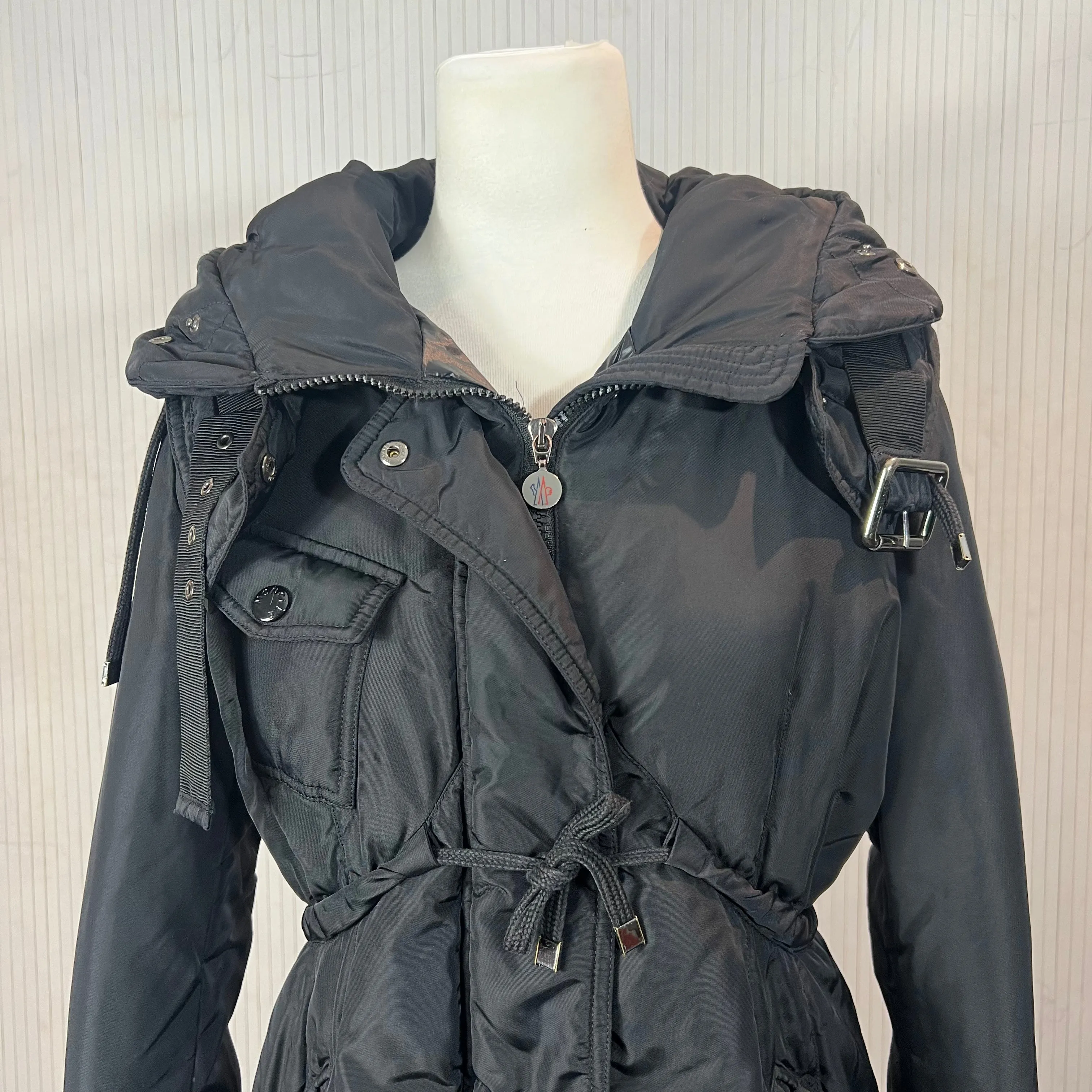 Moncler £1800 Black Phalangere Down Parka Coat M