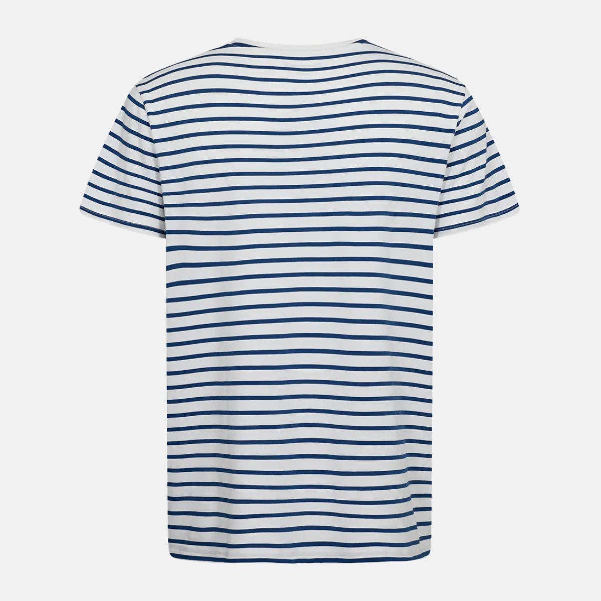 Navy/hvid stribet crew neck bambus t-shirt