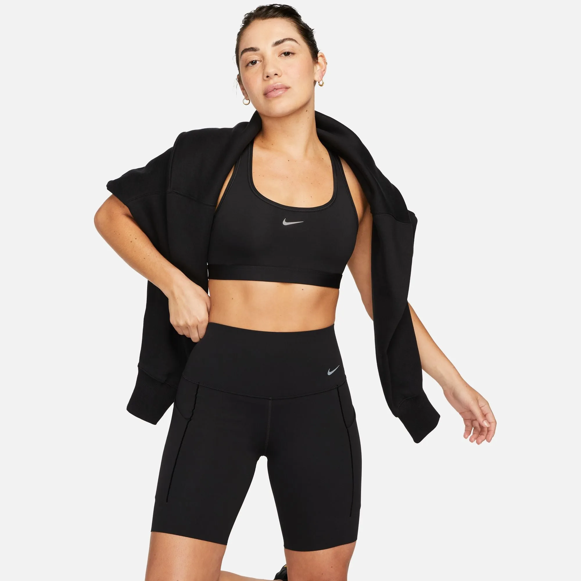 Nike Women's Universa Medium-Support High-Waisted 8 Inch Biker Shorts Black