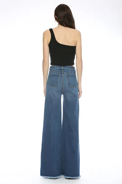 One shoulder cropped design double layer