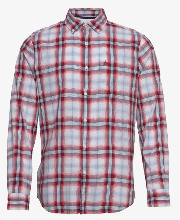 Original Penguin Slim Fit Checked Shirt - Veiled Rose