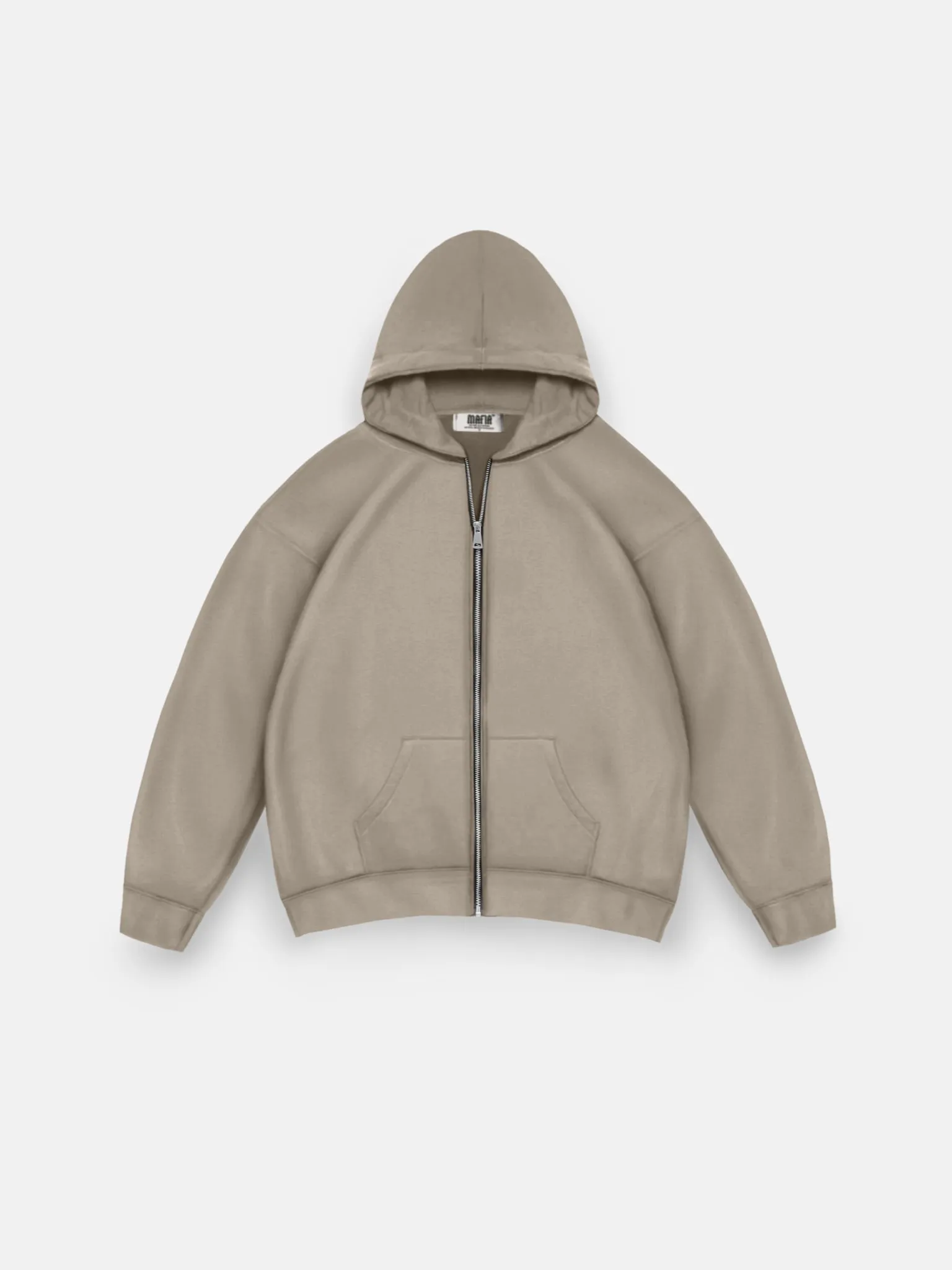 Oversize Basic Zipper Hoodie - Simply Taupe