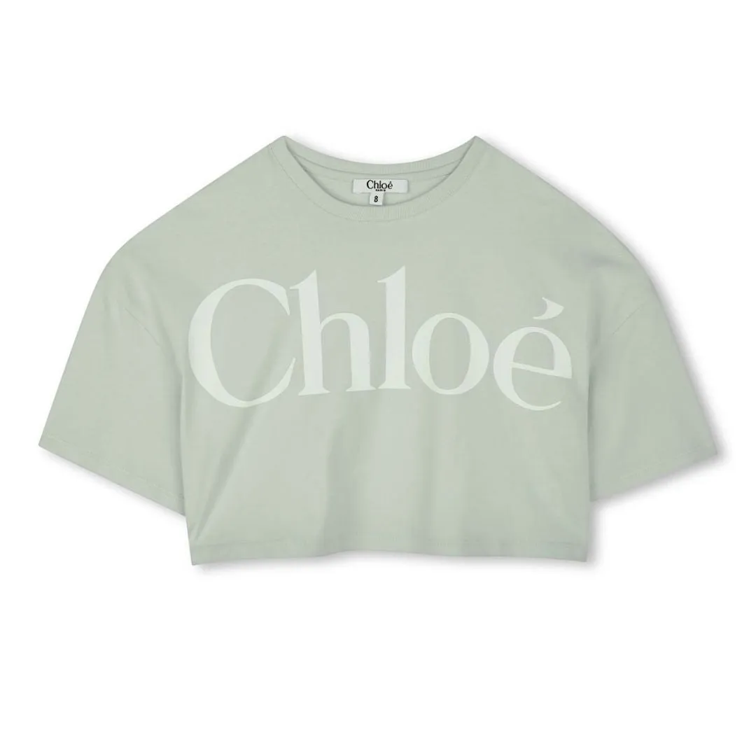 Pale Green Cropped T-Shirt