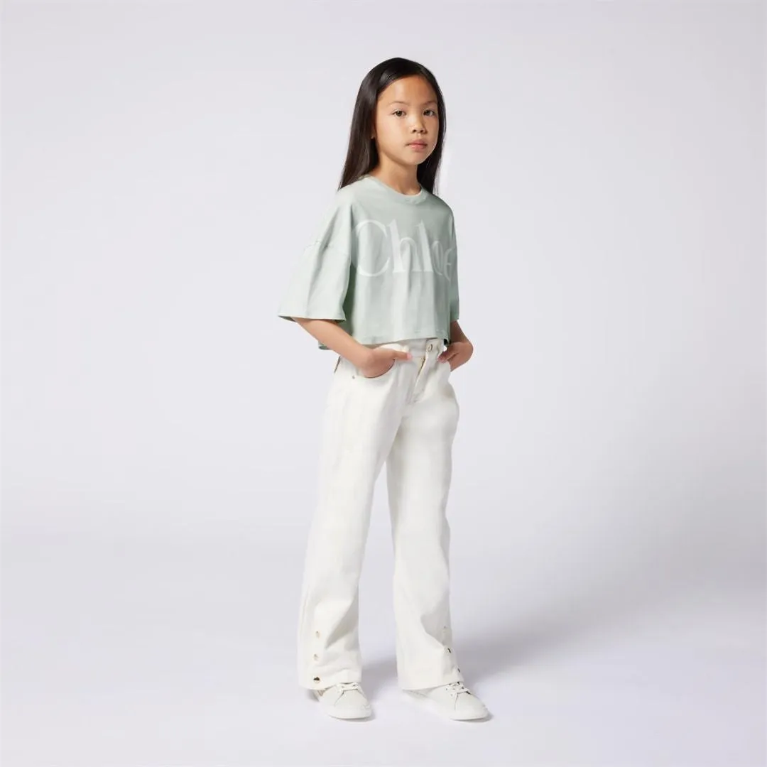 Pale Green Cropped T-Shirt
