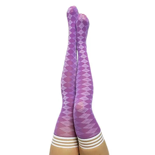 Par 4 Argyle Thigh High