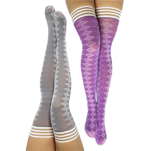 Par 4 Argyle Thigh High