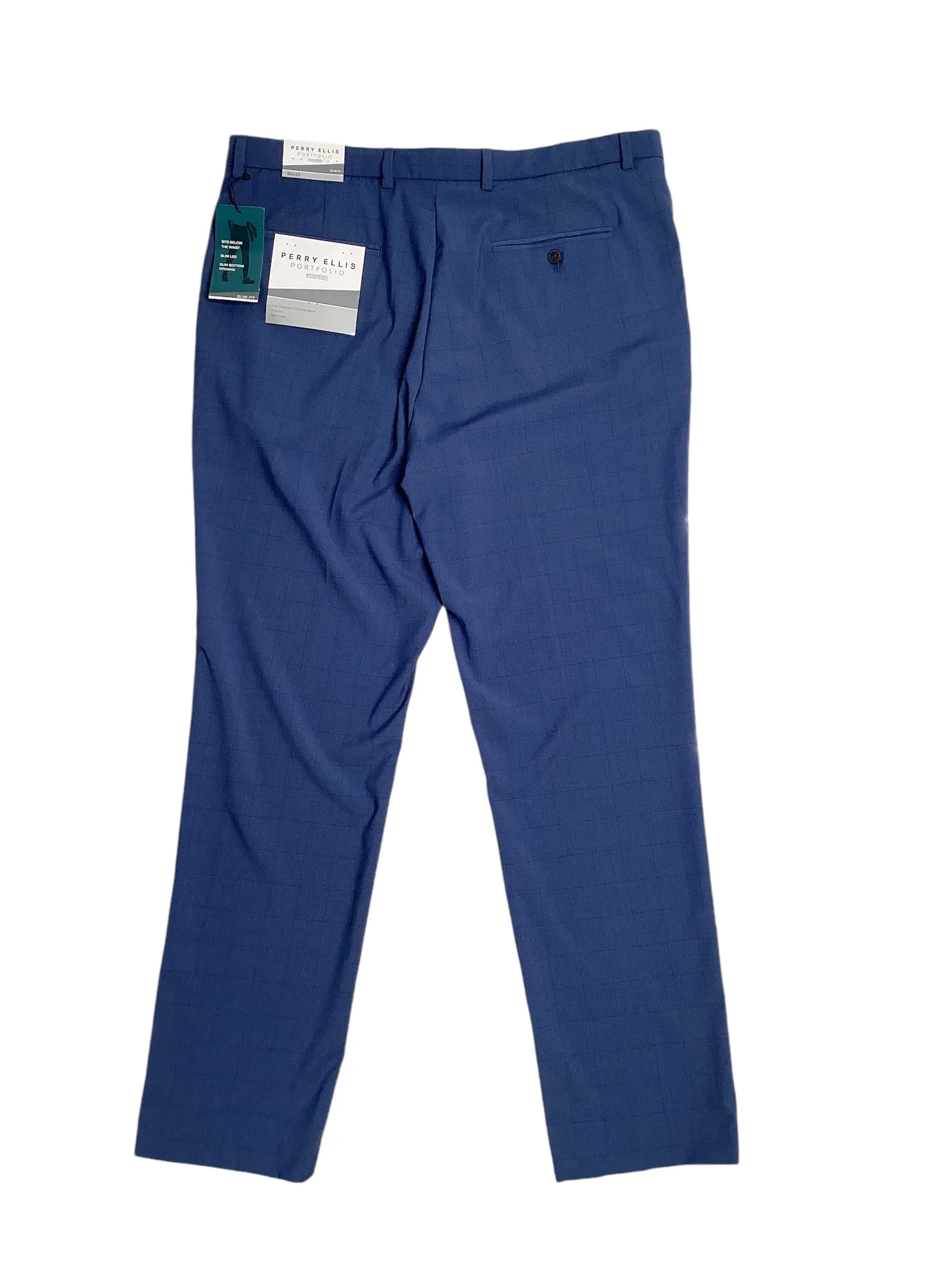 Perry Ellis Portfolio Mens Slim fit Dress Pants 36 / 32 Blue
