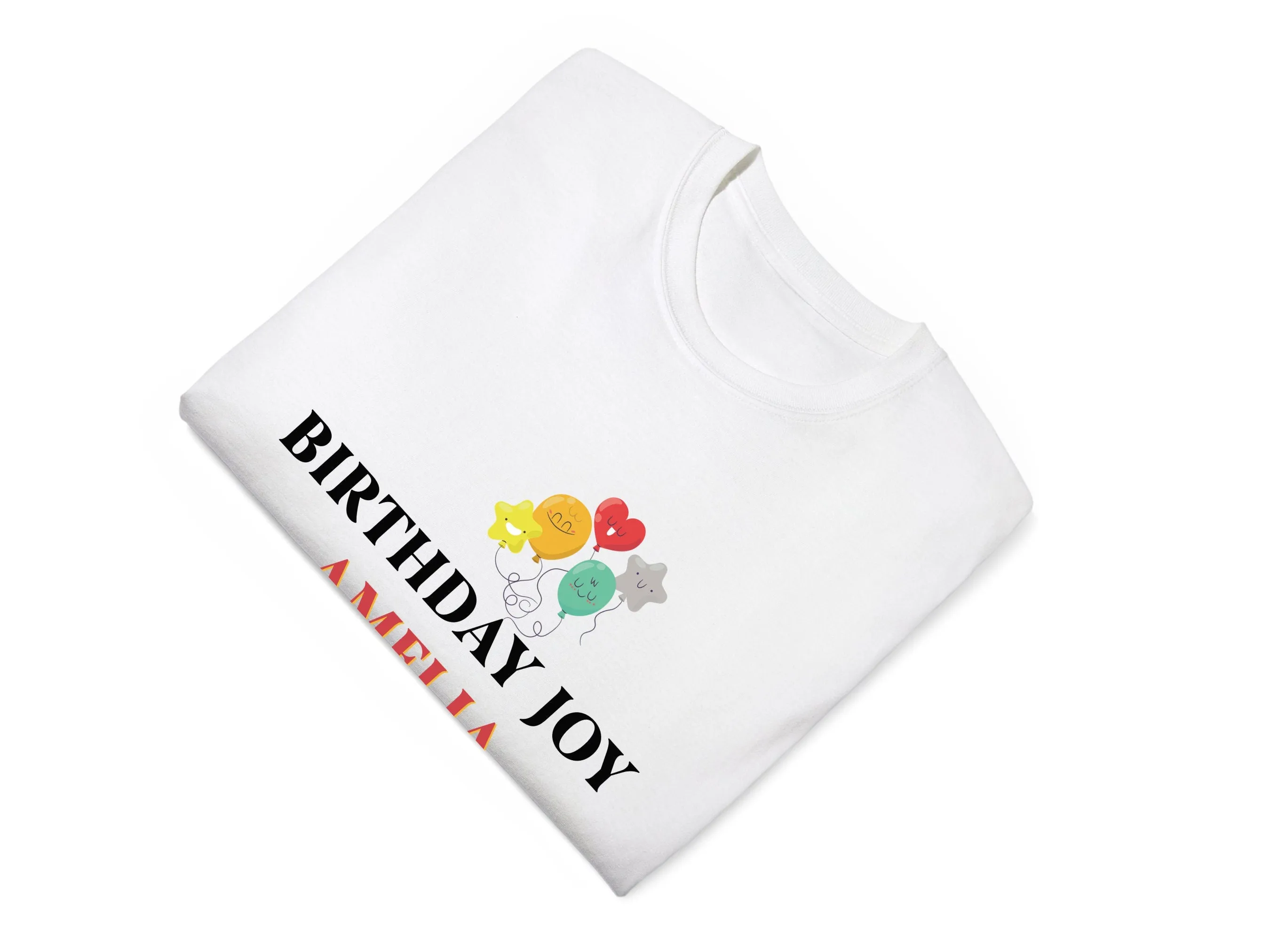Personalized Name Long Sleeve Bodysuit Birthday with Joy Design