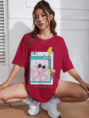 PINK PANTHER Graphic Printed Womens Drop Shoulder T-shirt Legacy Boutiques Dhaka