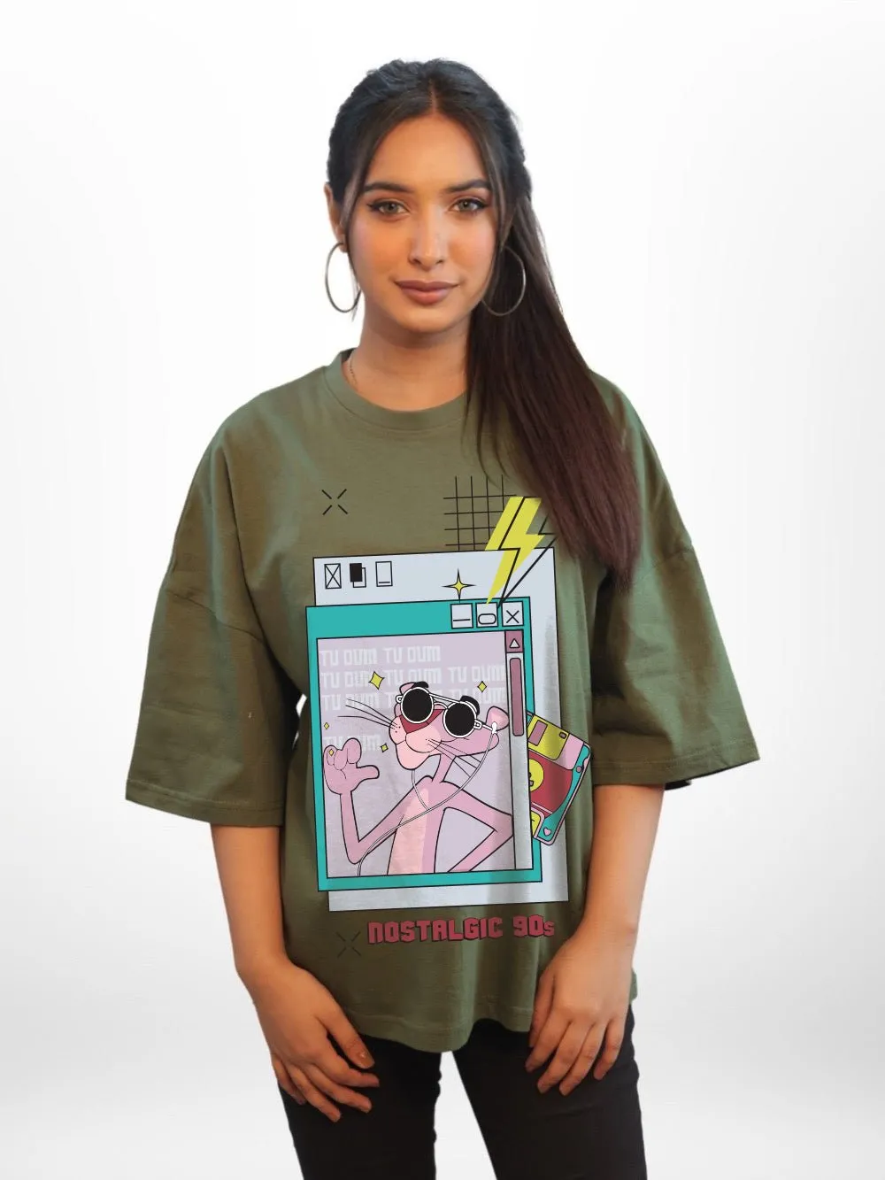 PINK PANTHER Graphic Printed Womens Drop Shoulder T-shirt Legacy Boutiques Dhaka