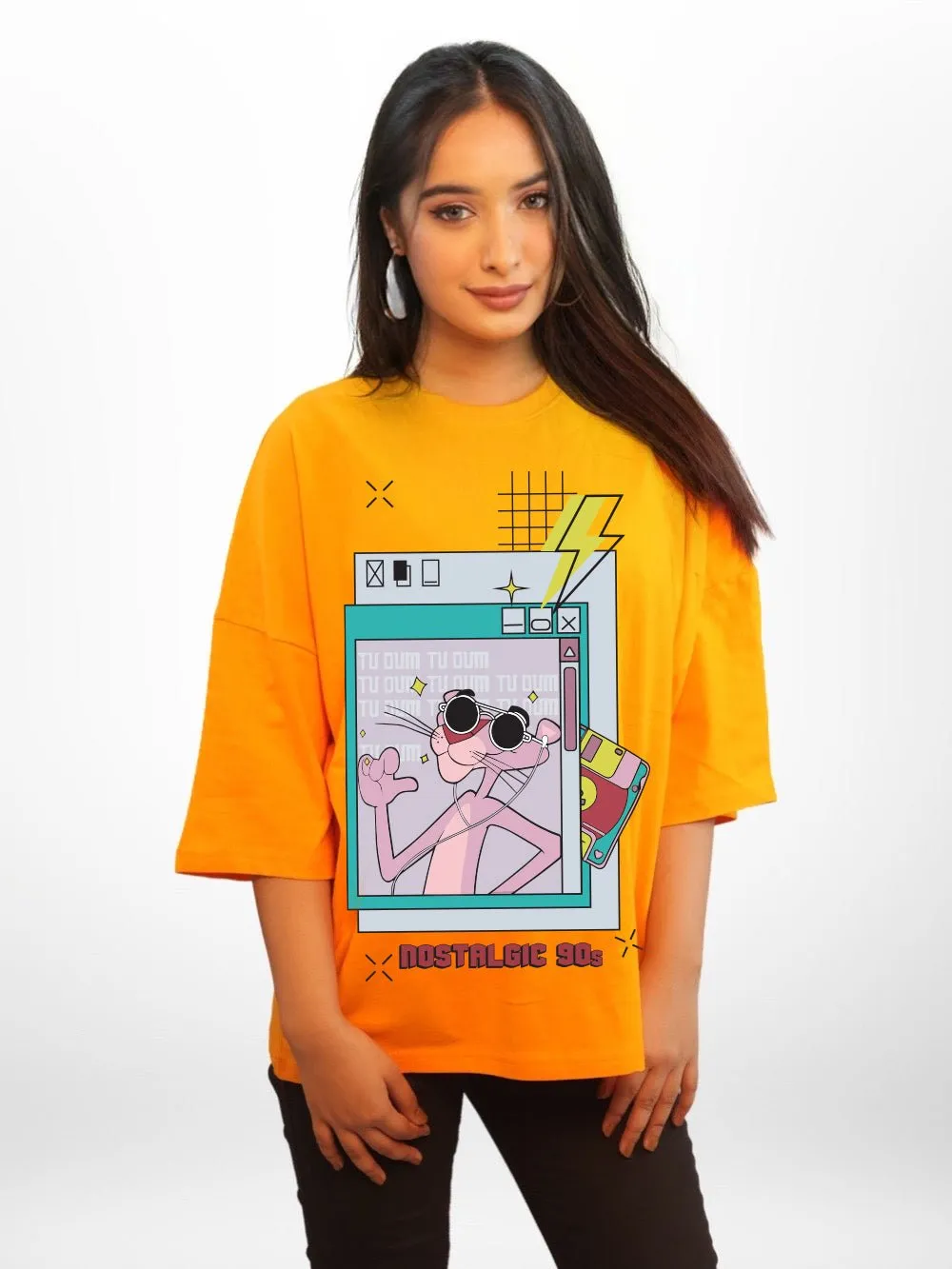 PINK PANTHER Graphic Printed Womens Drop Shoulder T-shirt Legacy Boutiques Dhaka
