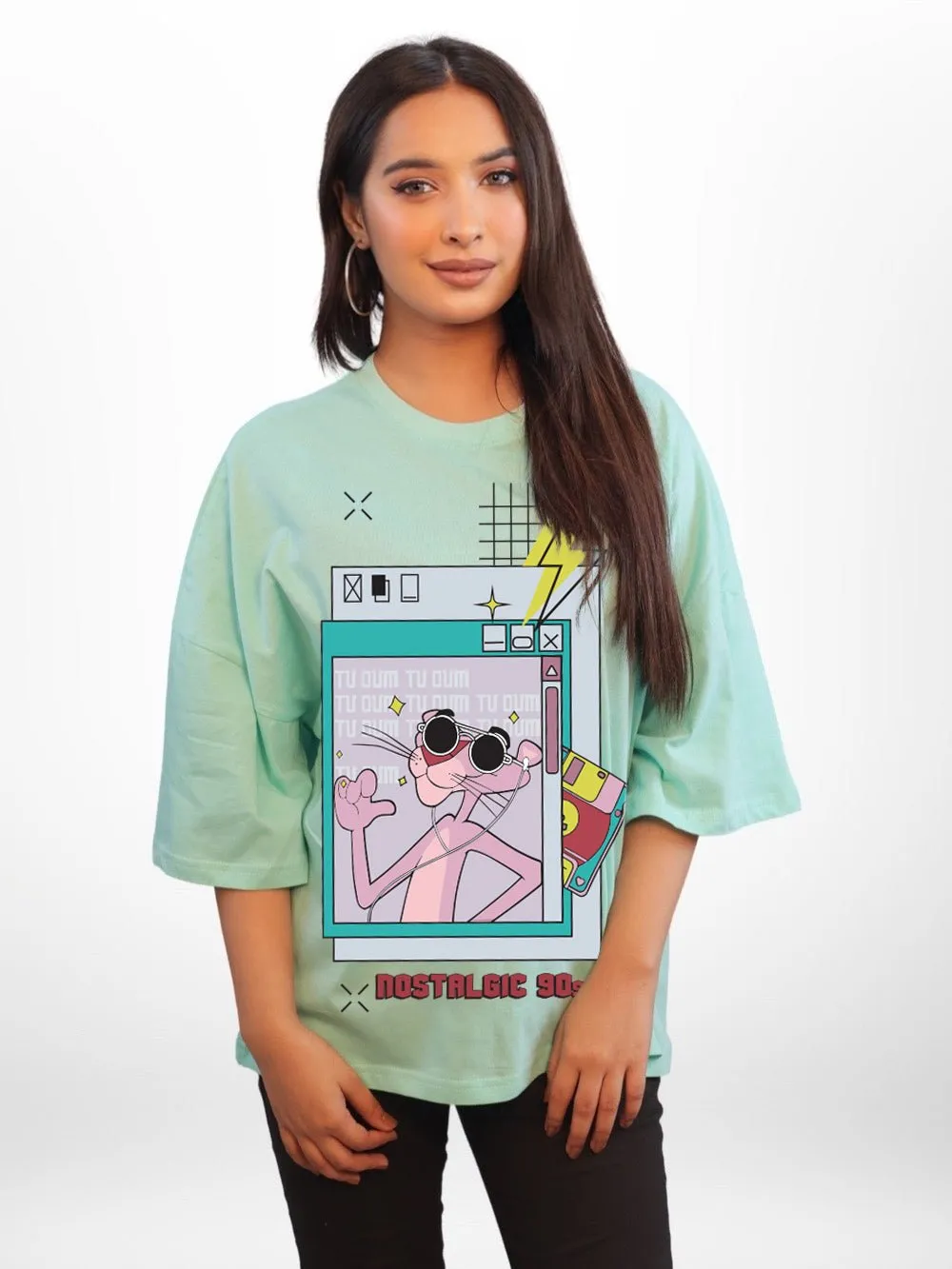 PINK PANTHER Graphic Printed Womens Drop Shoulder T-shirt Legacy Boutiques Dhaka