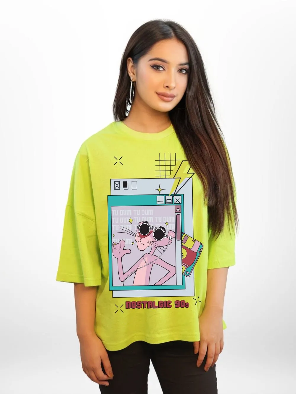 PINK PANTHER Graphic Printed Womens Drop Shoulder T-shirt Legacy Boutiques Dhaka