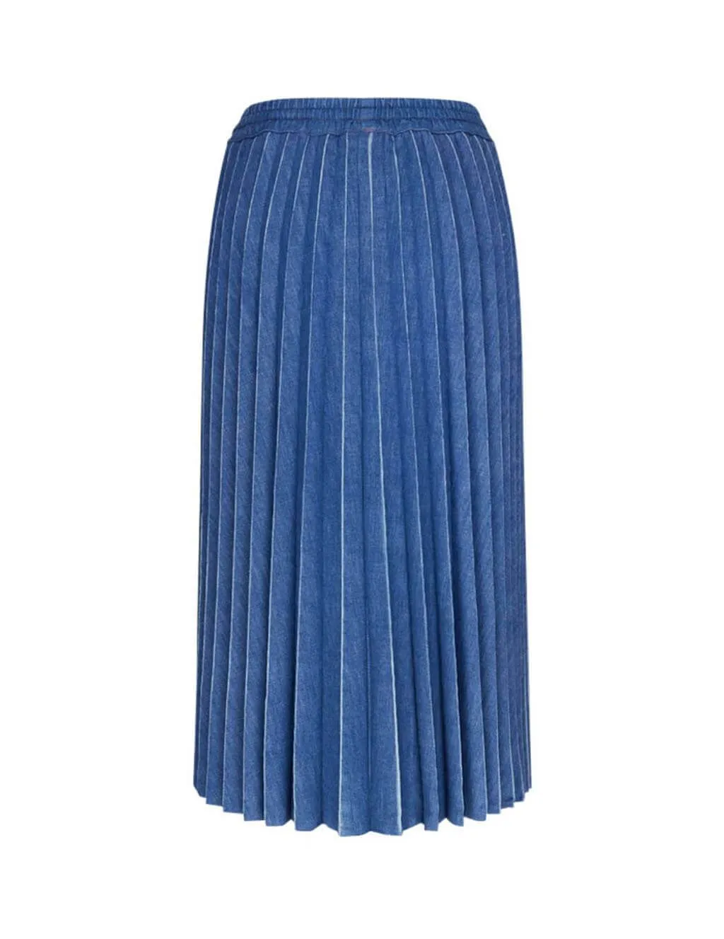 Pleated Denim Skirt