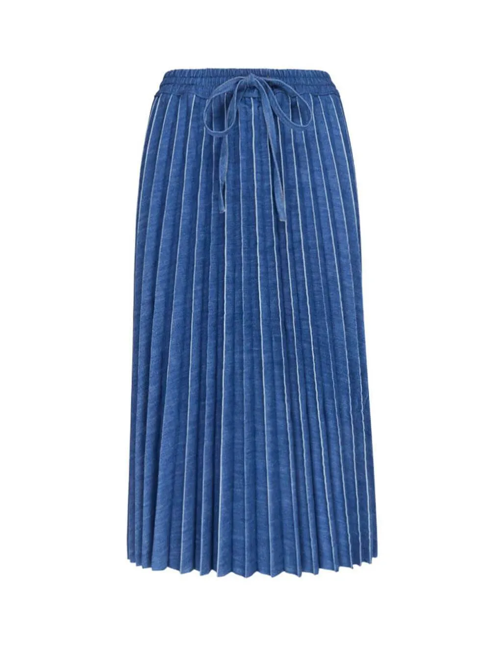 Pleated Denim Skirt