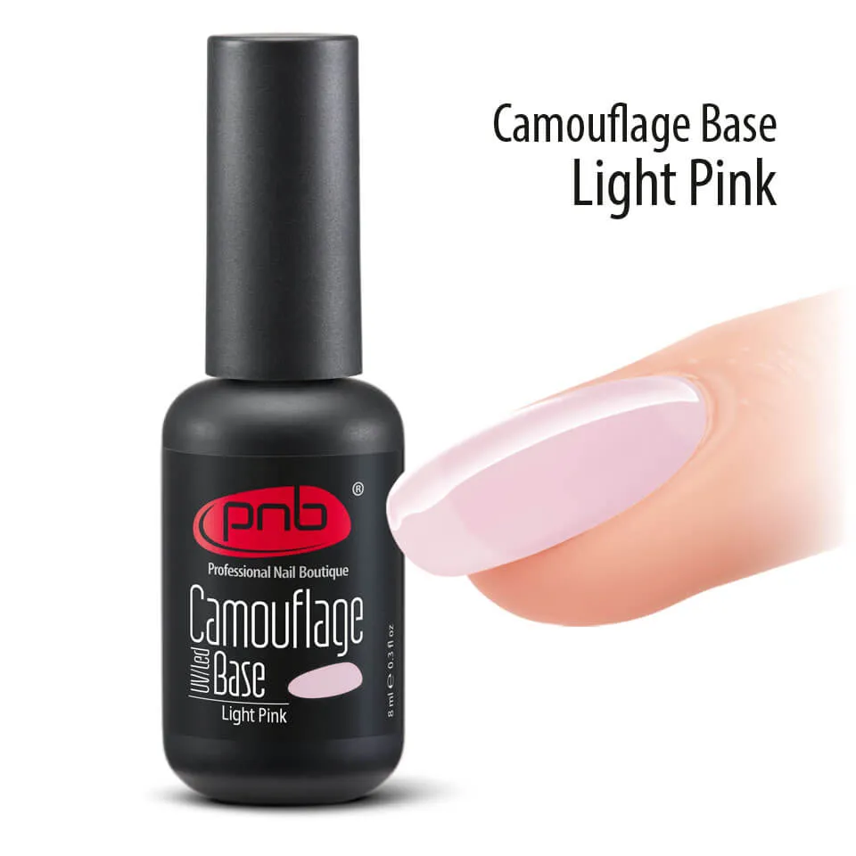 PNB Camouflage base coat Light pink gel nail polish