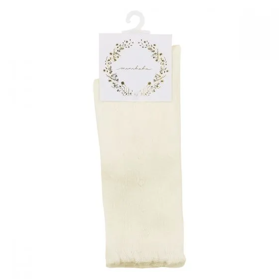 POINTELLE KNEE HIGH SOCKS - ALMOND