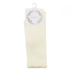 POINTELLE KNEE HIGH SOCKS - ALMOND