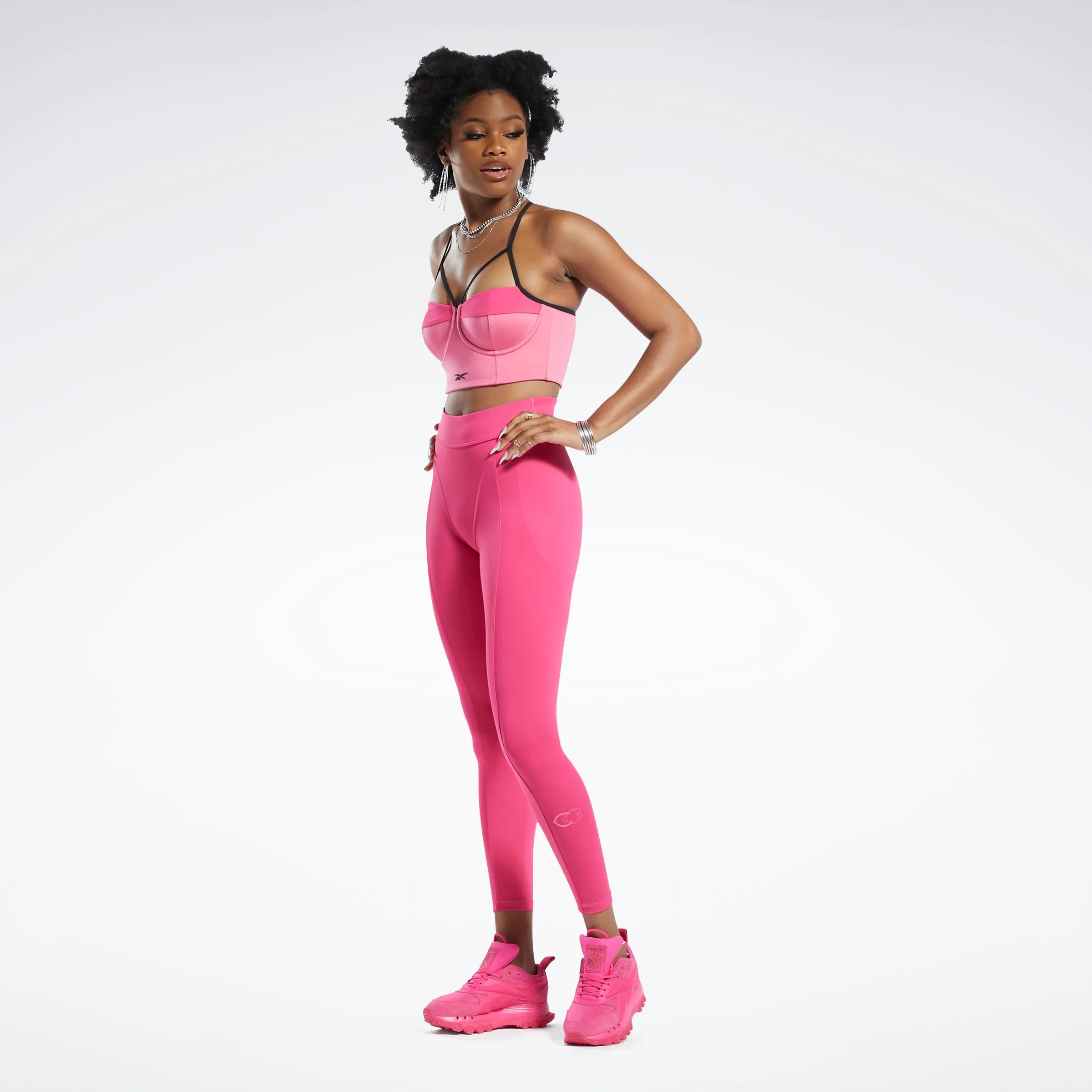 Reebok Apparel Women Cardi B High-Rise Leggings Pnkfus