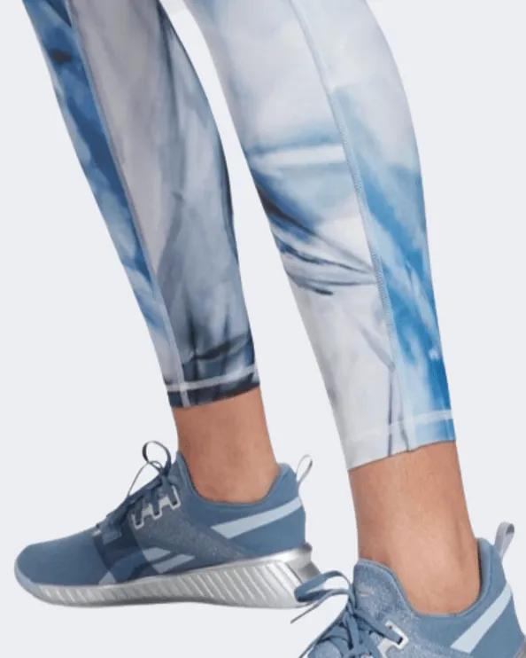 Reebok Lux Bold High-Waisted Liquid Abyss Print Women Training Tight Blue/White