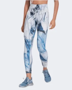Reebok Lux Bold High-Waisted Liquid Abyss Print Women Training Tight Blue/White