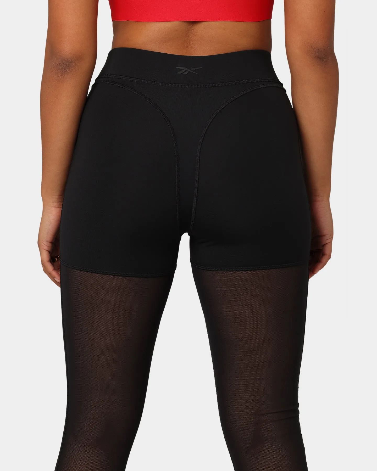 Reebok X Cardi B Women's High Raised Mesh Tights Black