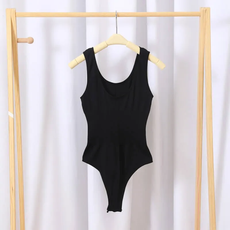 Ribbed Bodysuit Shaper Tummy Control