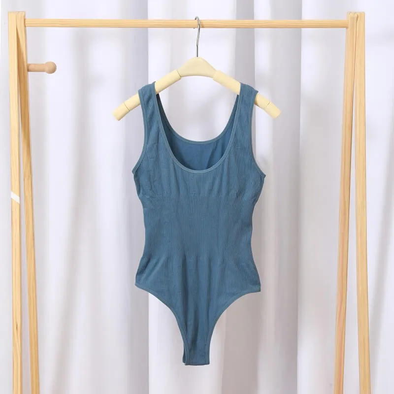 Ribbed Bodysuit Shaper Tummy Control