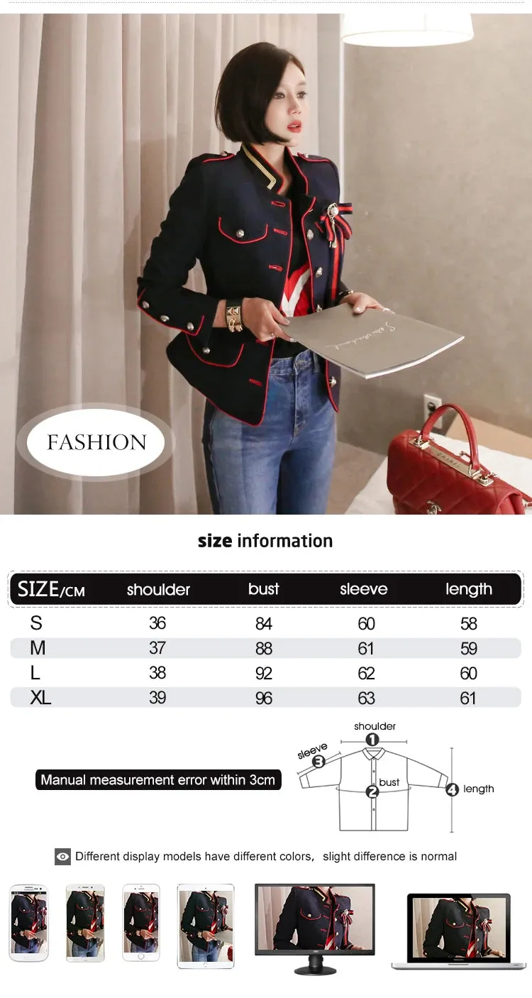 Rita - Red-trim Formal Blazer