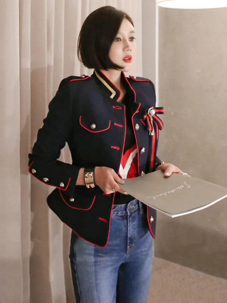 Rita - Red-trim Formal Blazer
