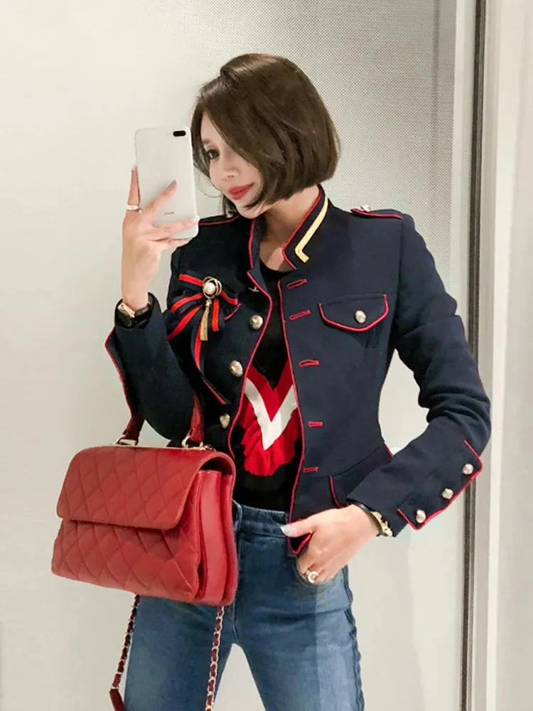 Rita - Red-trim Formal Blazer