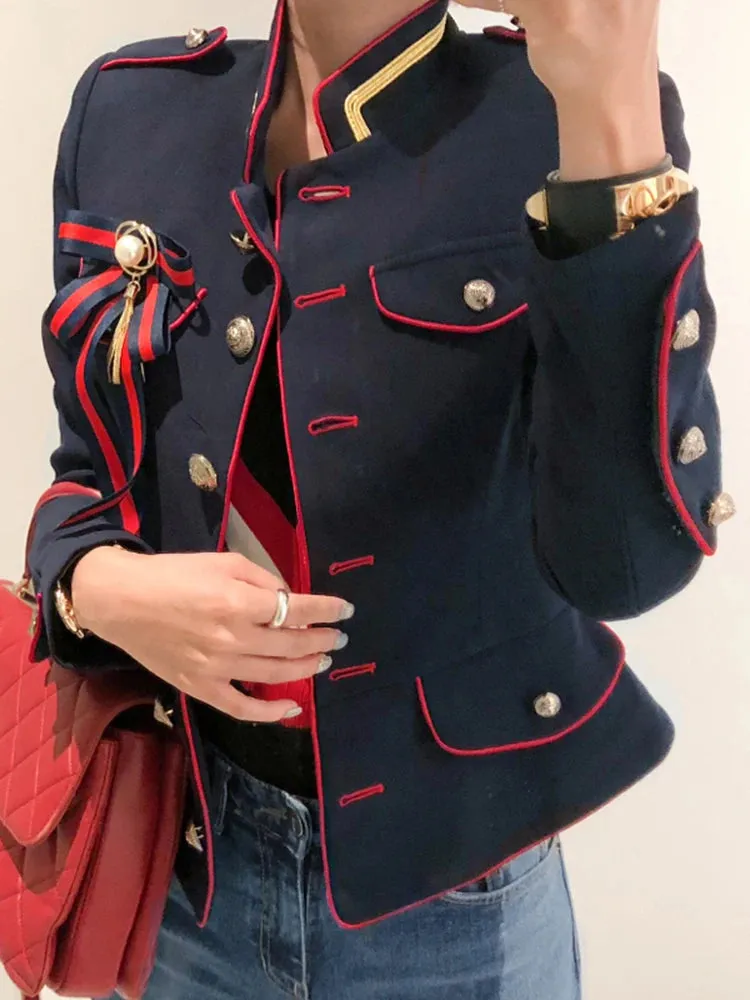 Rita - Red-trim Formal Blazer