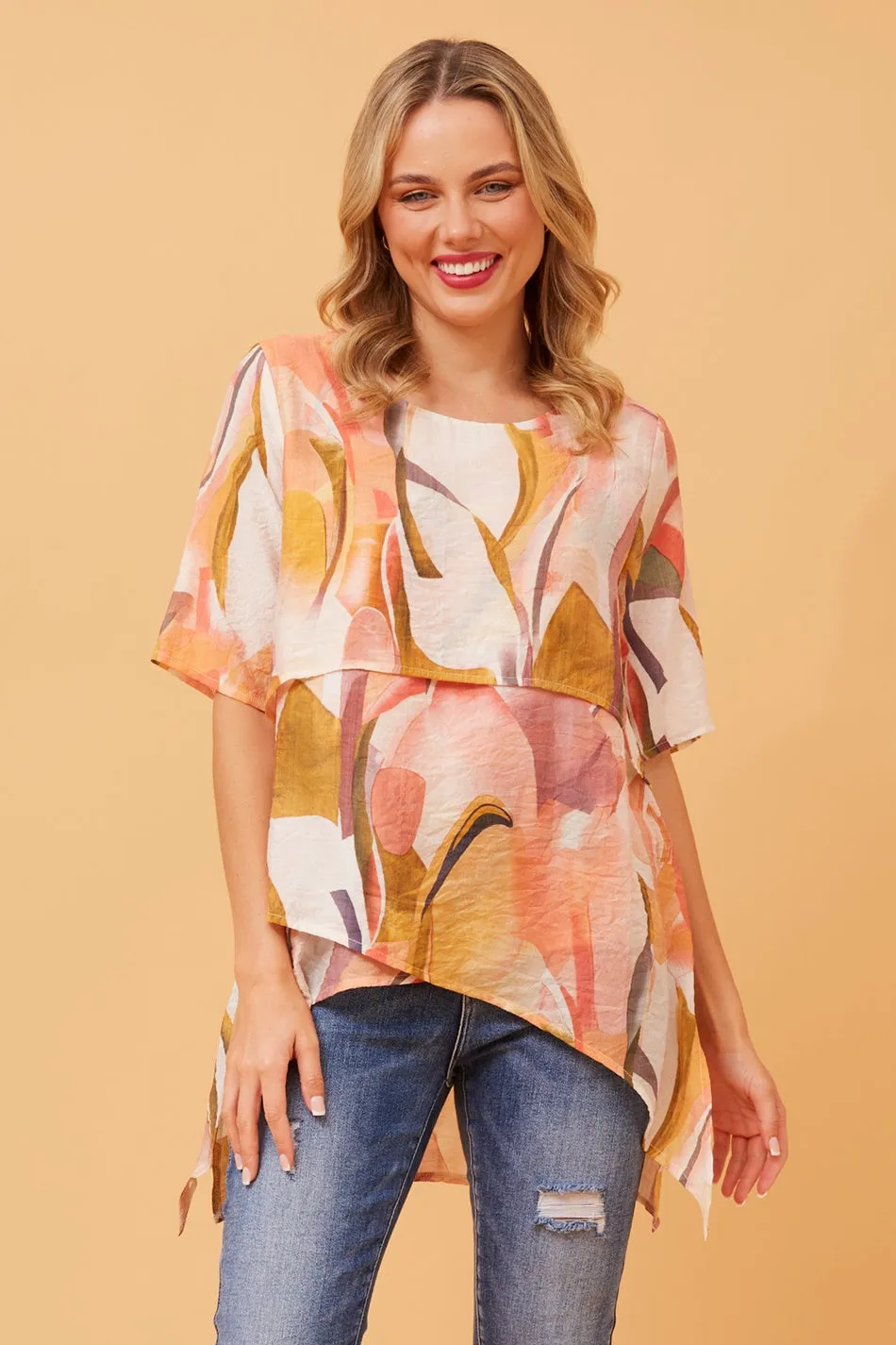 RUTH DOUBLE LAYER PRINTED TOP