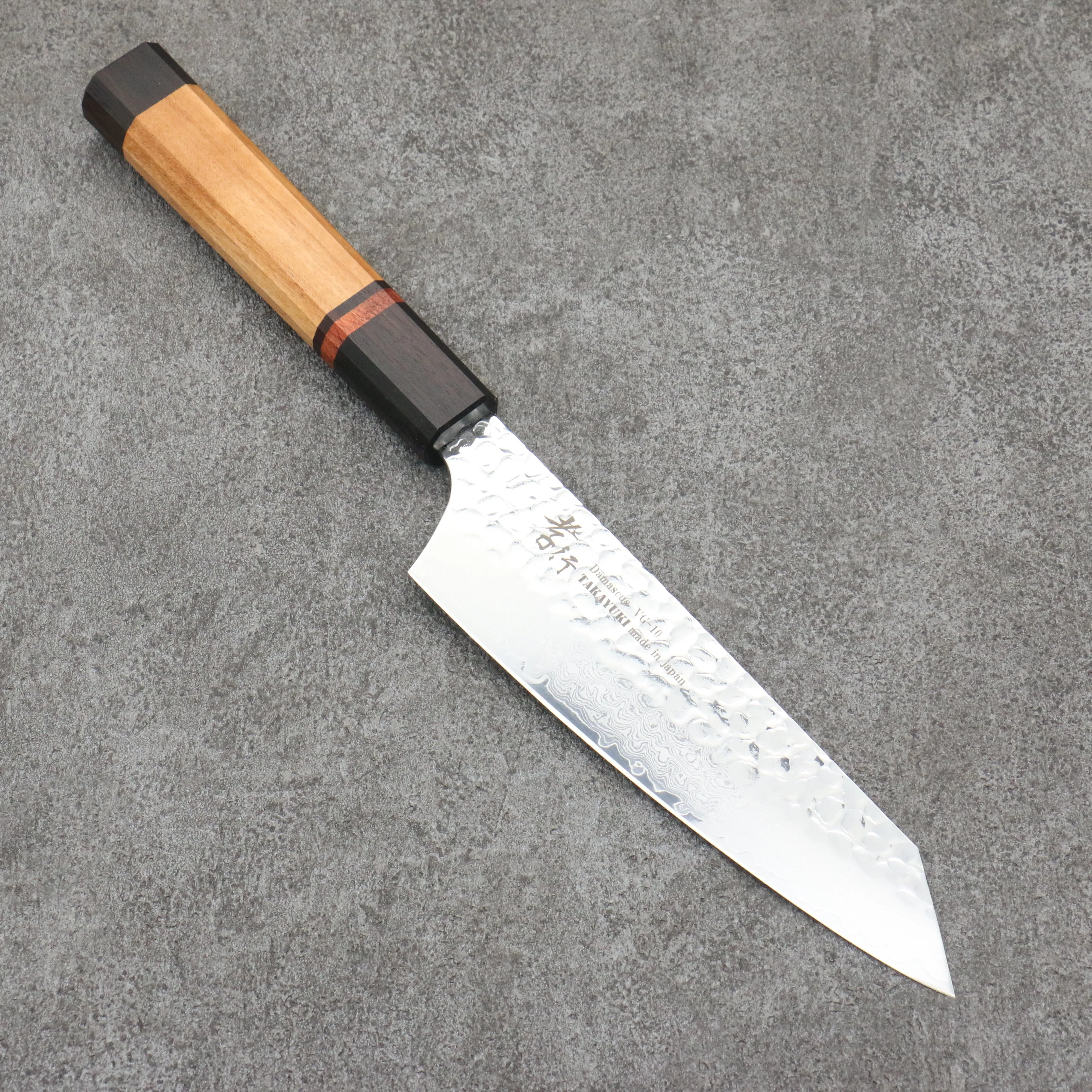 Sakai Takayuki VG10 33 Layer Damascus Kengata Santoku 160mm Mountain cherry (12 sided) Handle