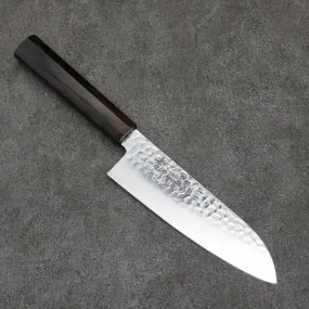 Sakai Takayuki VG10 33 Layer Damascus Santoku  170mm Ebony(6 sided teardrop) Handle