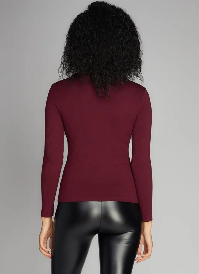 Seamless Rib L/S Turtleneck Top