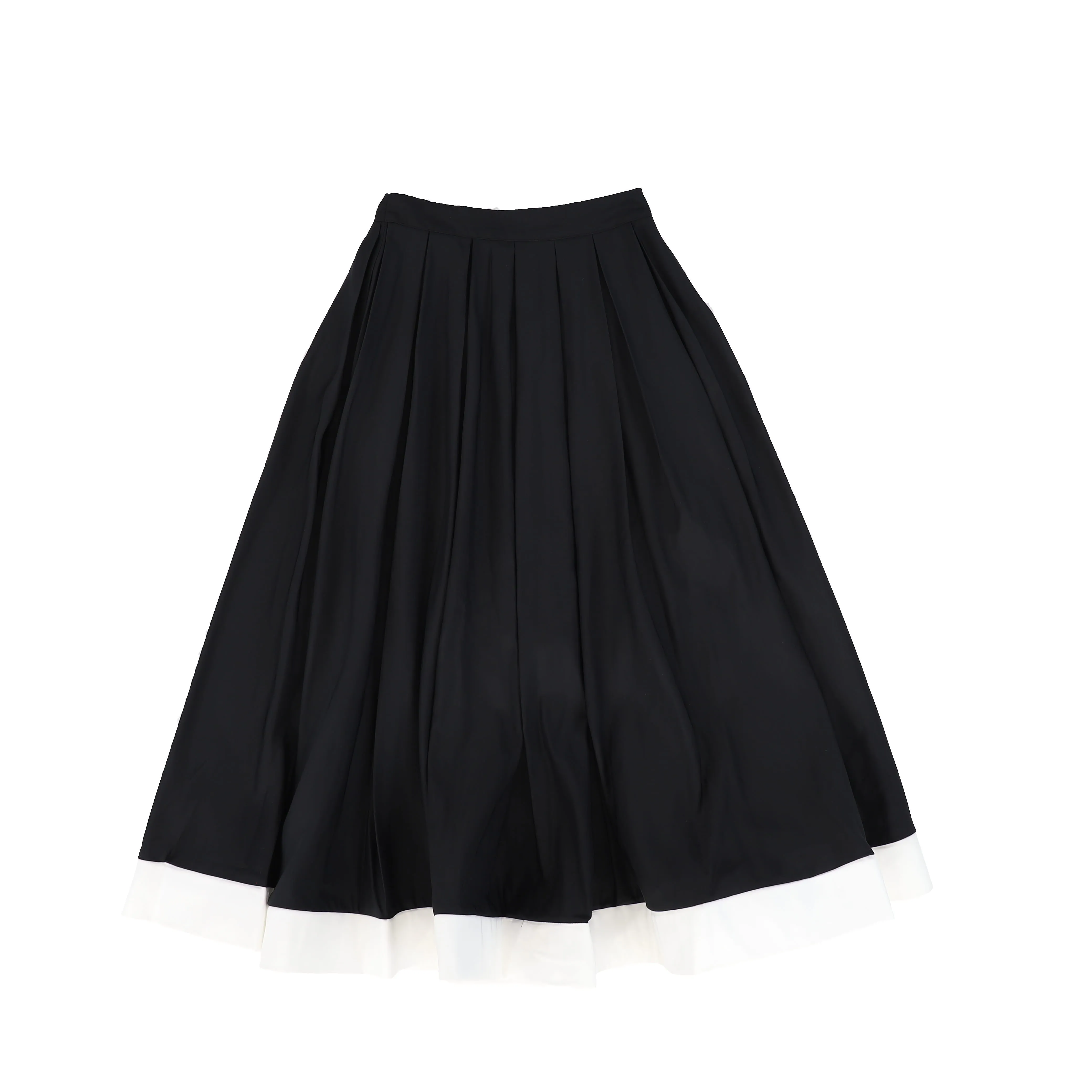 set outfit blouse and midi skirt taffeta - black