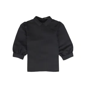 set outfit blouse and midi skirt taffeta - black