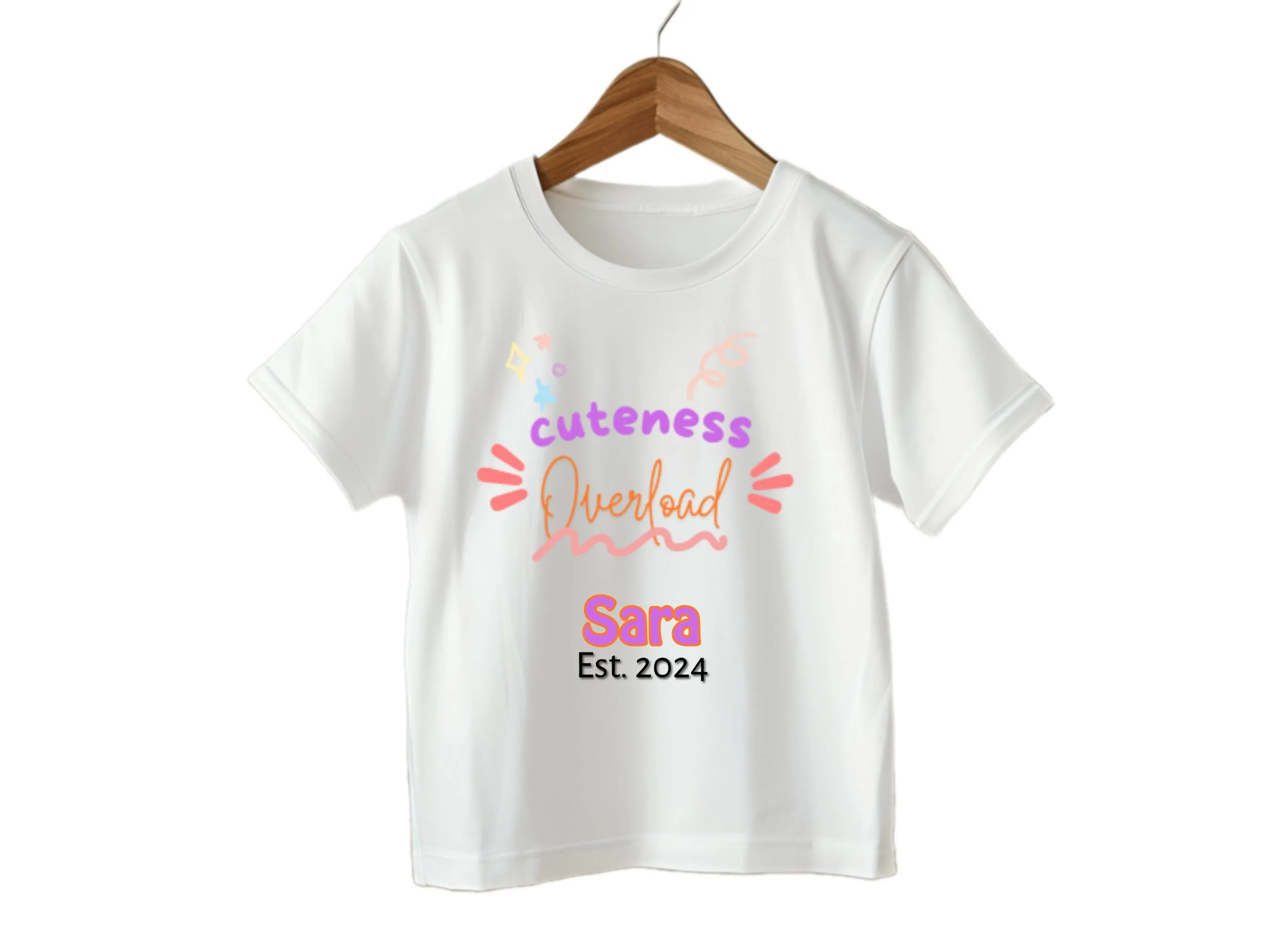 Short sleeve Custom Name Baby Grow with Cuteness Overload for Baby Girls