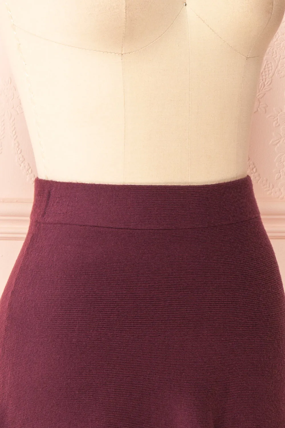 Sigrid Burgundy | Short Fit & Flare Skirt
