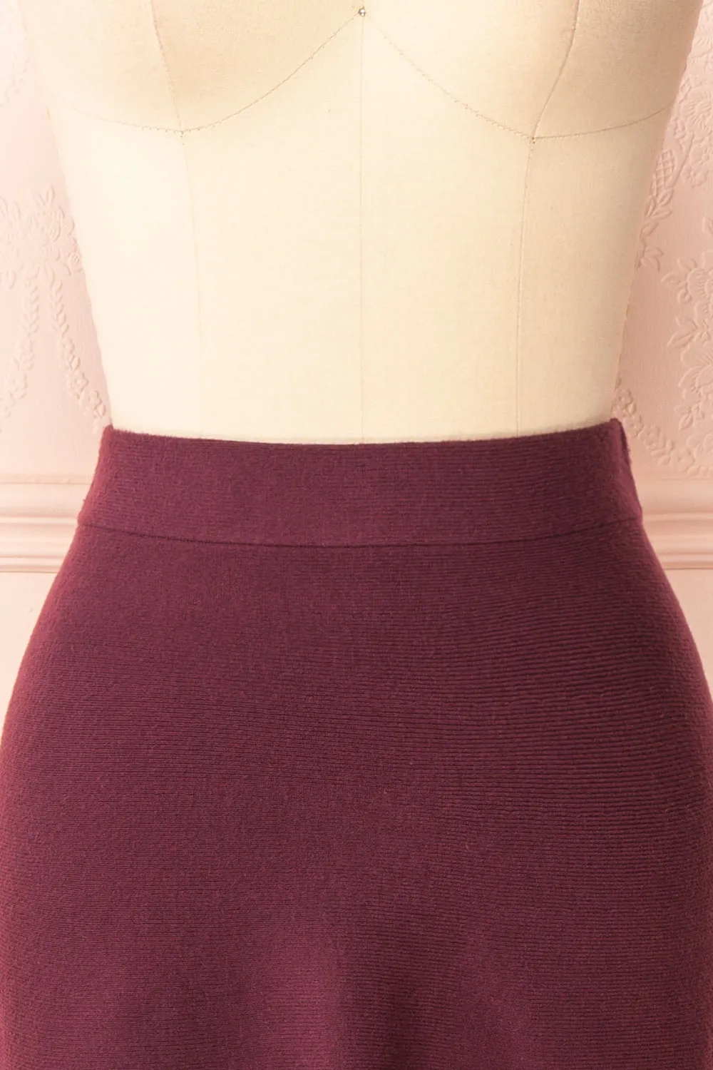 Sigrid Burgundy | Short Fit & Flare Skirt