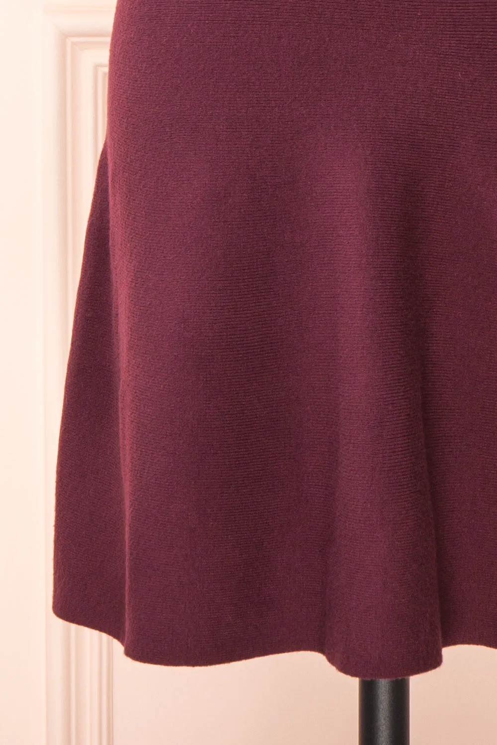 Sigrid Burgundy | Short Fit & Flare Skirt
